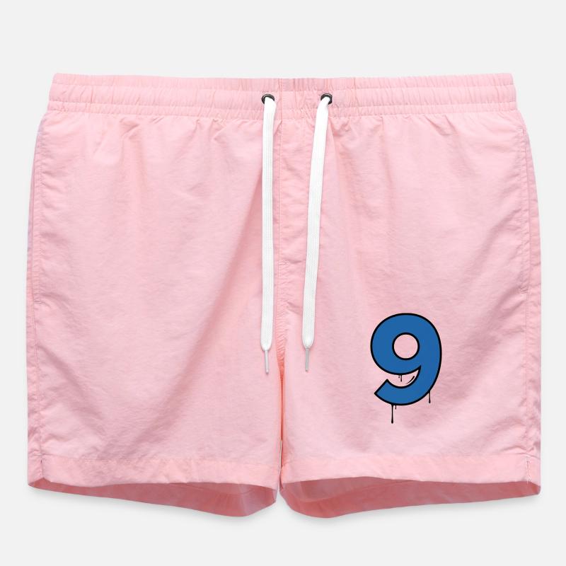 Graffiti Chiffre Neuf Goutte Bleue - Short de bain - rose