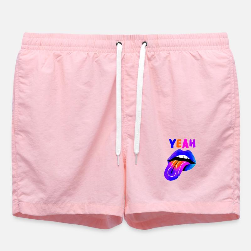 Vibrant Lips YEAH Pop Art - Swim Trunks - pink