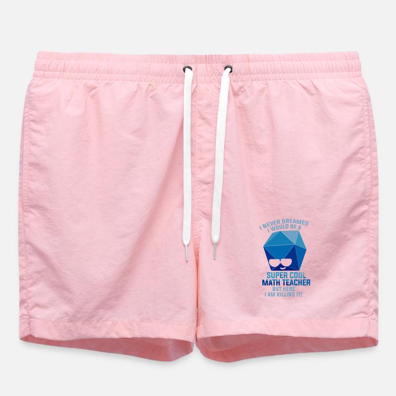 Funny Math Sayings Math Teacher - Swim Trunks - pink