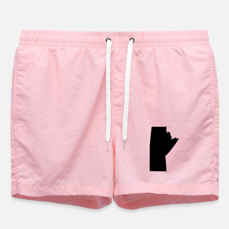 Manitoba Map - Swim Trunks - pink