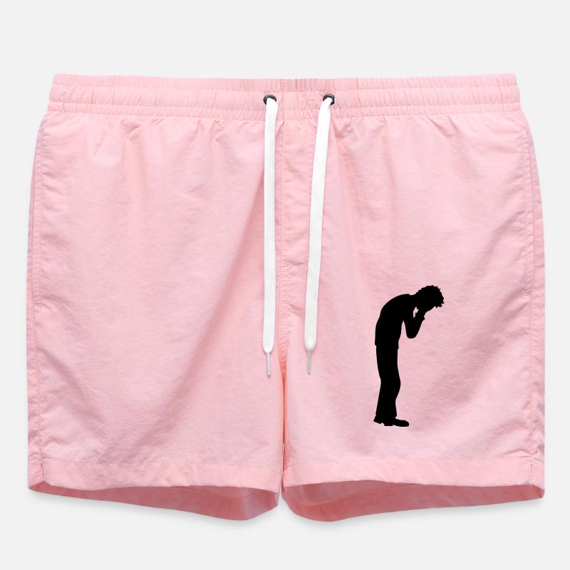 Dépression pleurant debout - Short de bain - rose