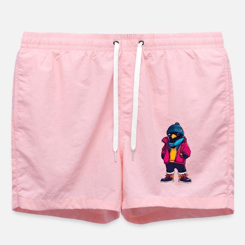 Pingouin Drôle d’hiver - Short de bain - rose