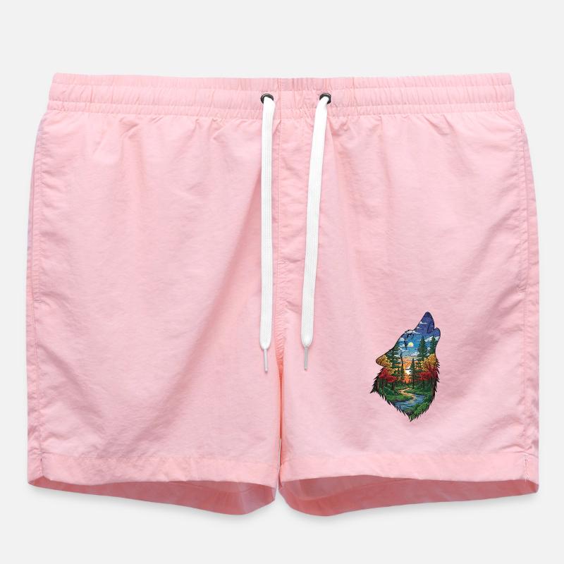 Wolf - Swim Trunks - pink