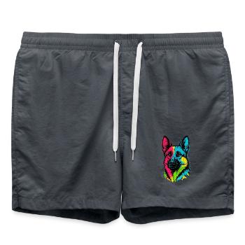 Berger Allemand Pop Art Portrait Chien Multicolore - Short de bain -  - Devant