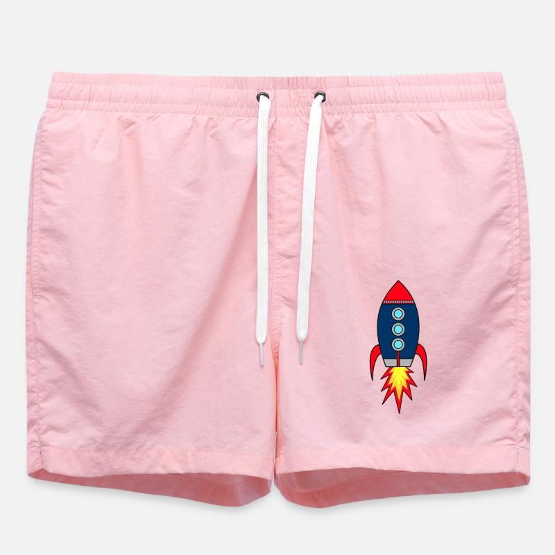 Rocketman * rocket launch - Swim Trunks - pink