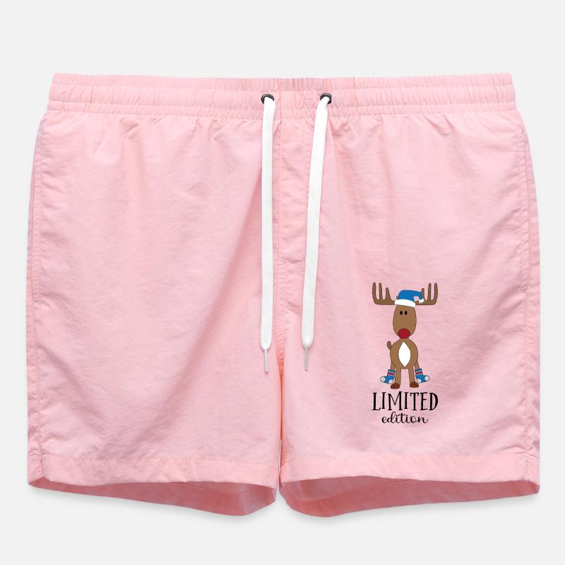Moose Rudolph at Christmas - Swim Trunks - pink