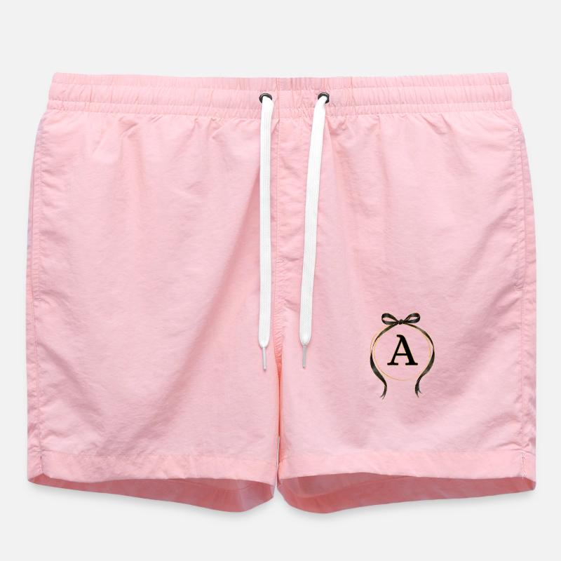 A - Circle Loop Black Gold - Swim Trunks - pink