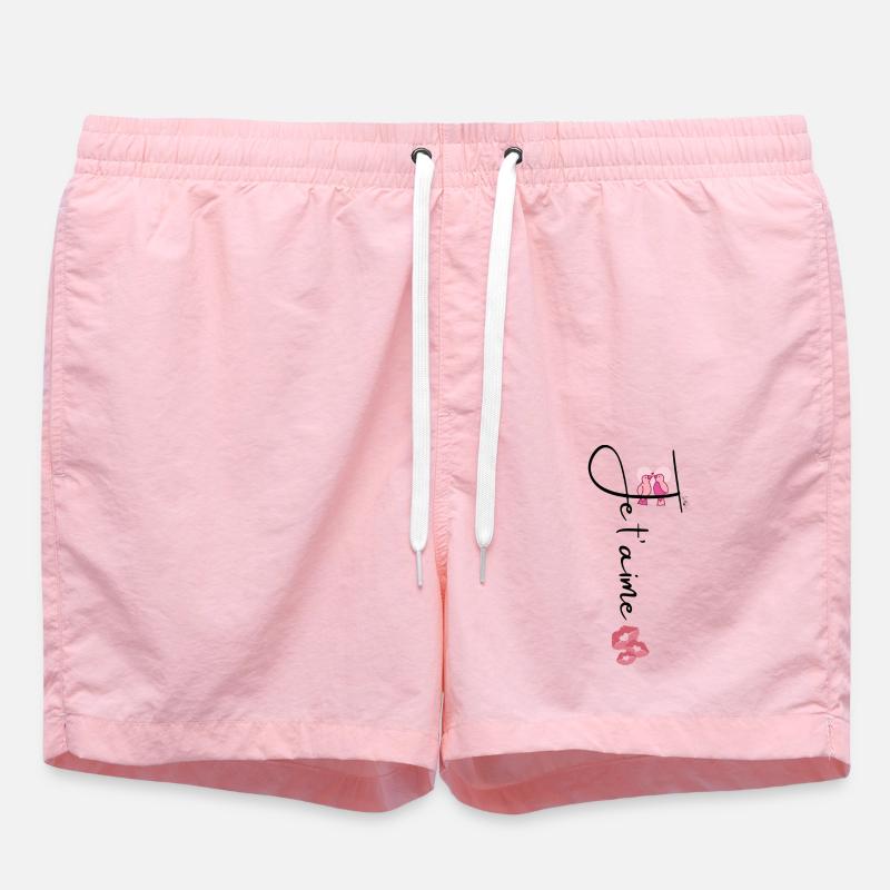 Je t'aime oiseau Saint Valentin - Short de bain - rose