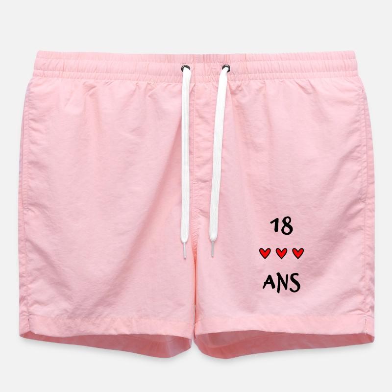 18. 18 ANS. 18e ANNIVERSAIRE. ANNIVERSAIRE 18 ANS. - Short de bain - rose