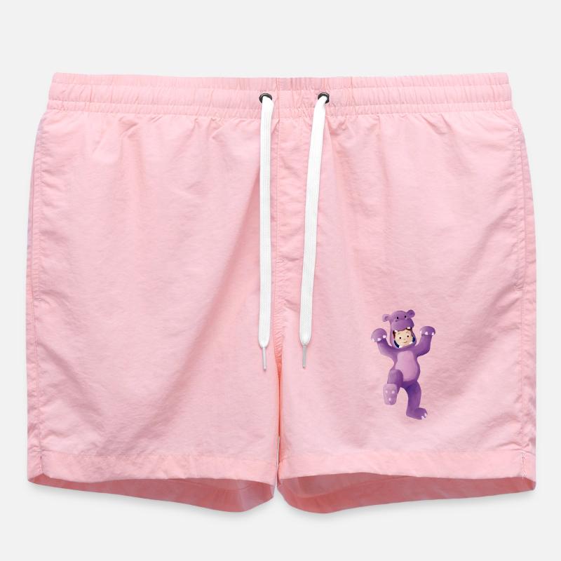 Boy dressed as a hippopotamus - Swim Trunks - pink
