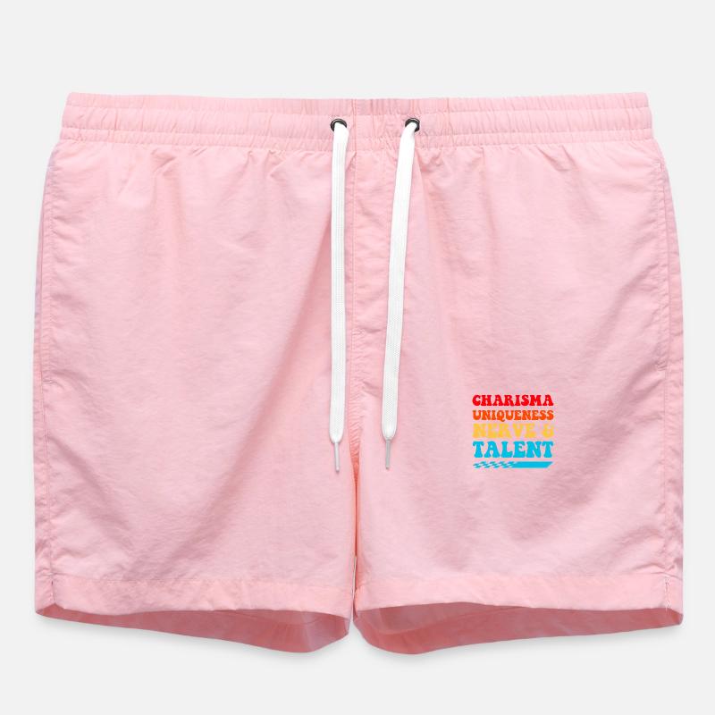 Charisma, Einzigartigkeit, Nerven, Talent, - Badeshorts - Pink
