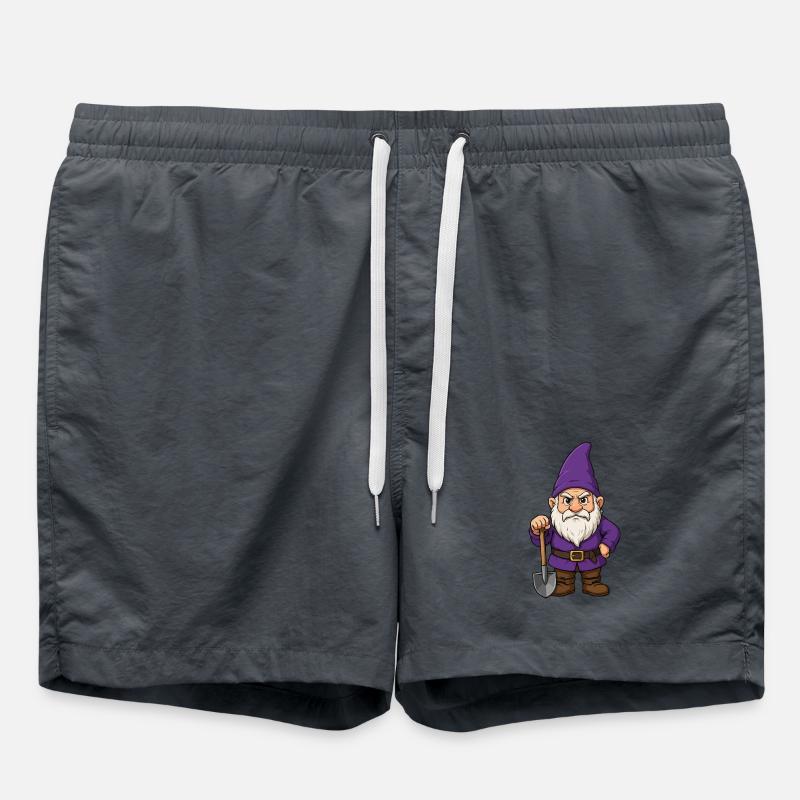 Gnome with spade – purple - Swim Trunks - undefined