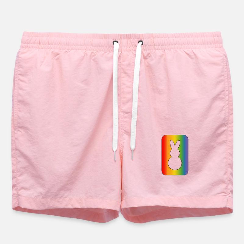 Rainbow rabbit - Swim Trunks - pink