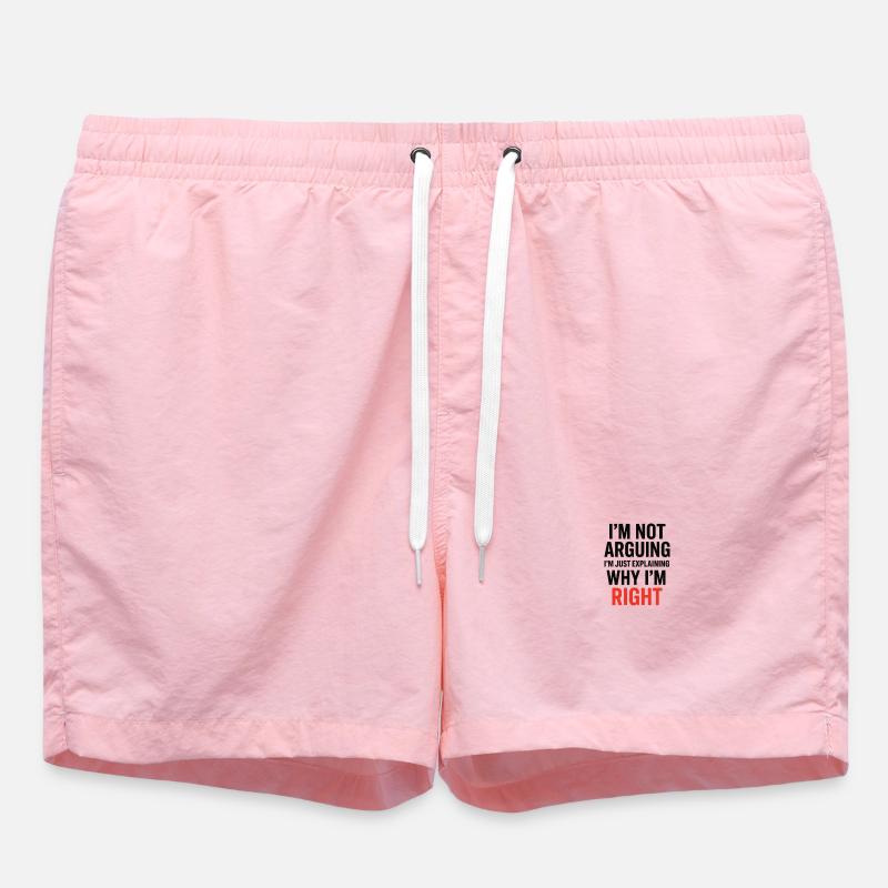 I'm not making arguments Text - Swim Trunks - pink