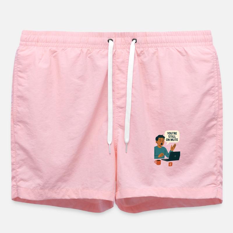 Mute Status Speech Bubble Graphic - Swim Trunks - pink