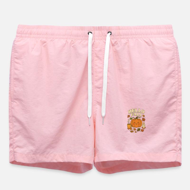 Cute_hello_fall - Swim Trunks - pink