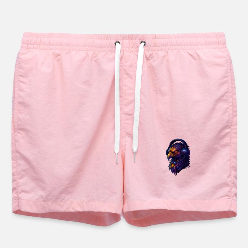 Neon eagle with headset - Swim Trunks - pink