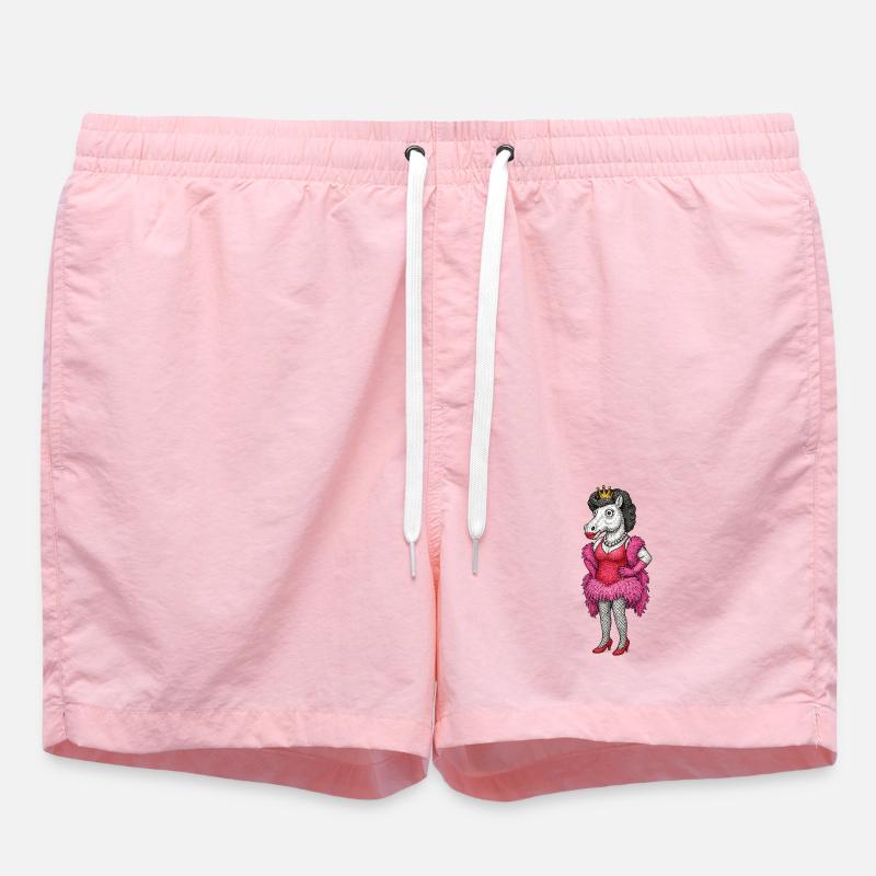 Regal Mare Diva in Pink Feathers - Swim Trunks - pink