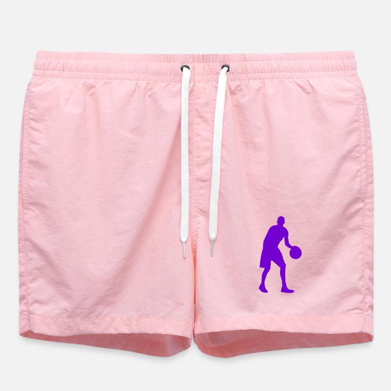 Silhouette de basket violette néon - Short de bain - rose