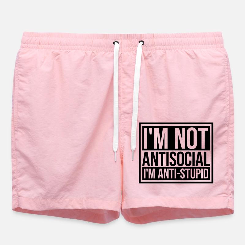 pas antisocial anti-stupide - Short de bain - rose