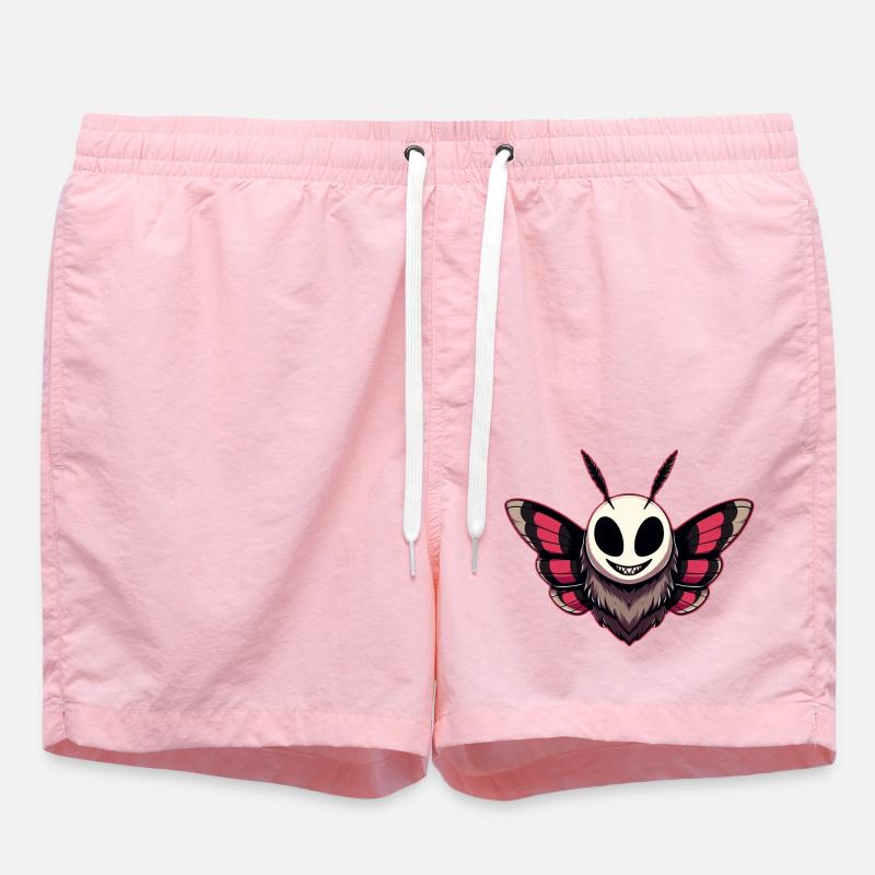 Evil Moth - Mothman Cryptid - Swim Trunks - pink