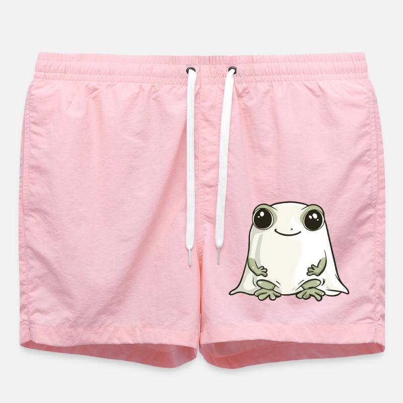 Frog Halloween Comic Ghost - Swim Trunks - pink