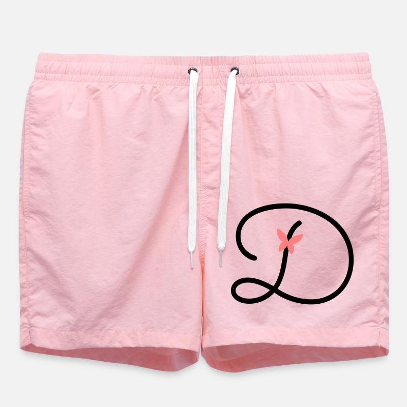 Buchstabe D Schmetterlingsbuchstabe - Badeshorts - Pink