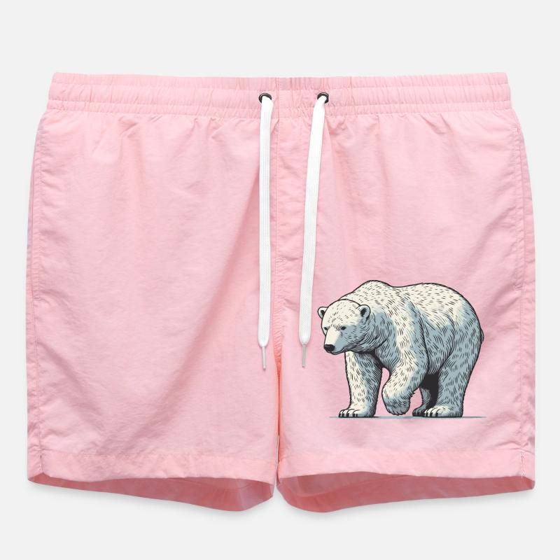 Ours blanc - Short de bain - rose