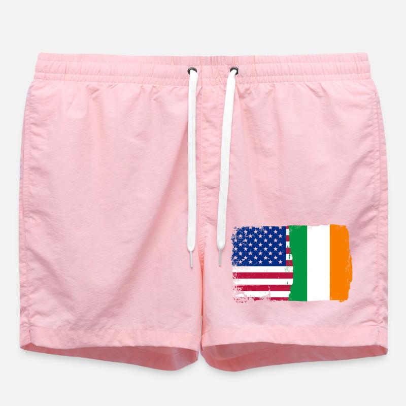 Fusion de drapeaux : étoiles et trèfle - Short de bain - rose