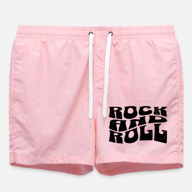 Rock and Roll logo design - Swim Trunks - pink