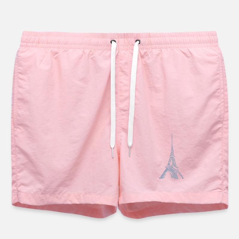 Tour Eiffel Silhouette Paris Look Grunge - Short de bain - rose
