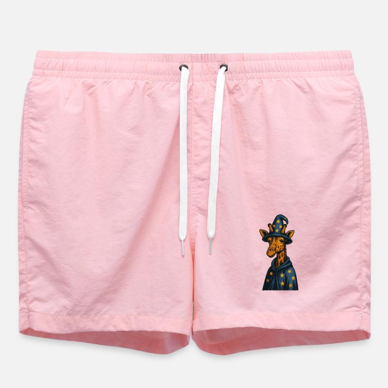 Wizard Giraffe Magic Art - Swim Trunks - pink