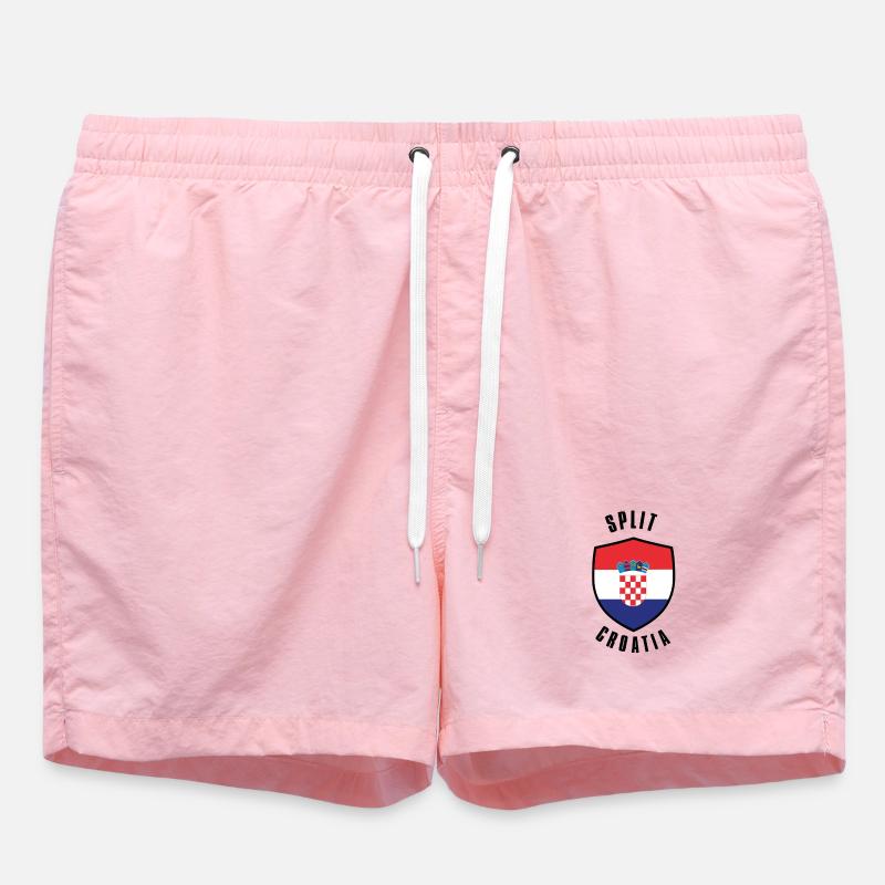 Split Croatia Shield - Swim Trunks - pink