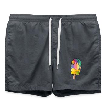 Rainbow Popsicle Cartoon Illustration - Swim Trunks -  - Front