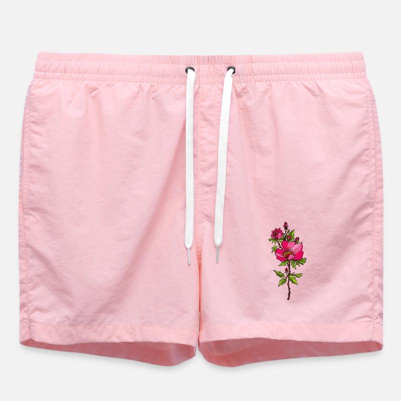 Flower - Swim Trunks - pink