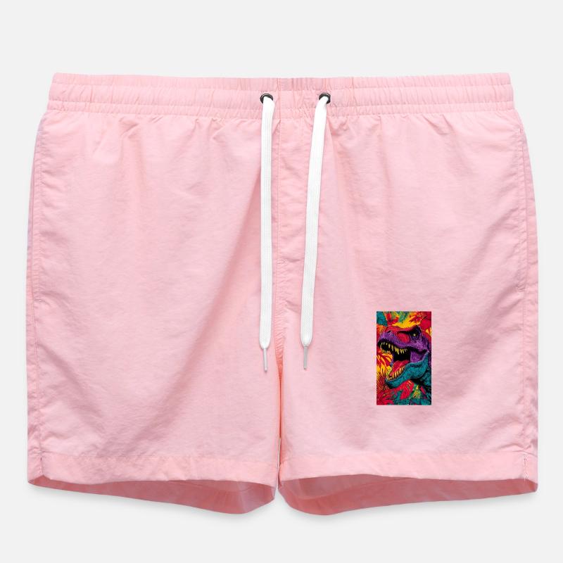 dinosaur - Swim Trunks - pink