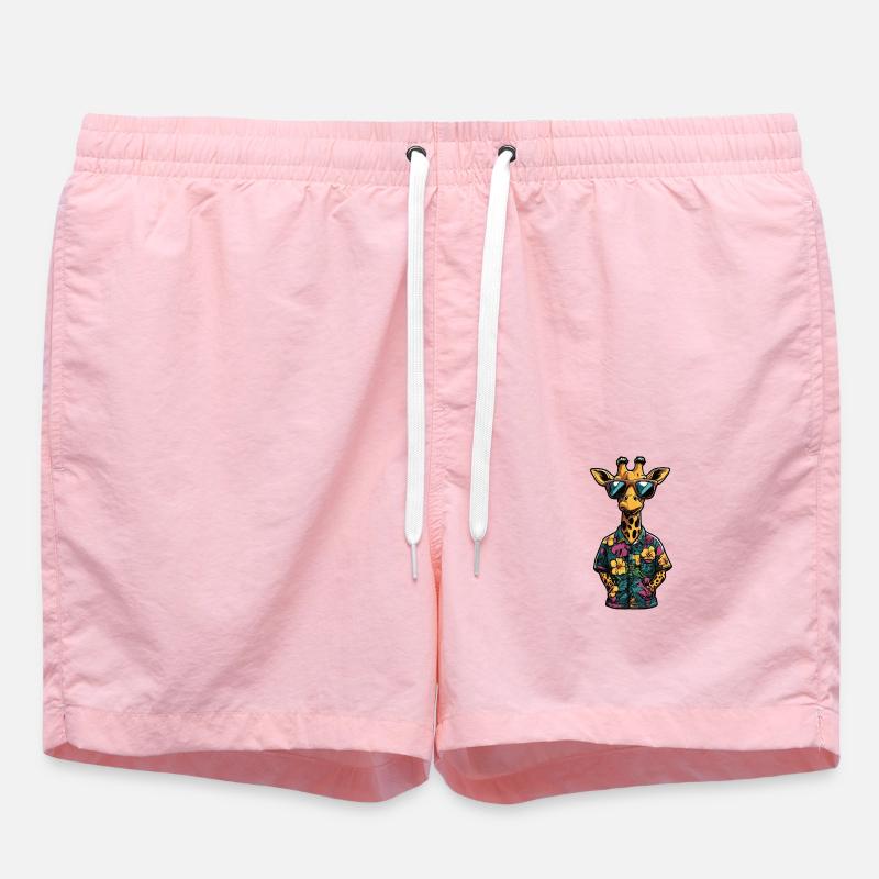 Giraffe Comic Urlaub - Badeshorts - Pink