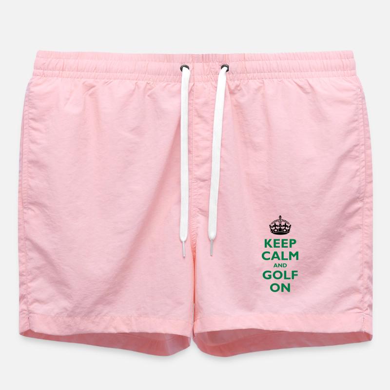 Keep calm and golf on - Swim Trunks - pink