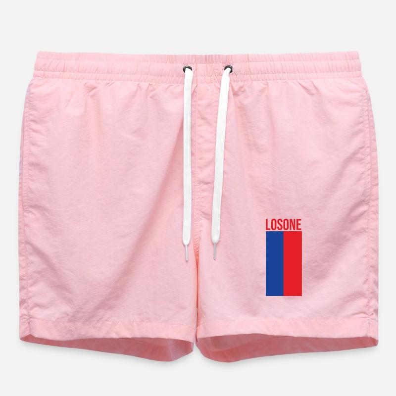 Minimalist Losone Flag Design - Swim Trunks - pink