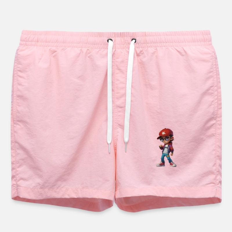 Adolescent branché cool - Short de bain - rose