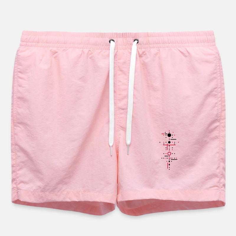 Points and lines - Swim Trunks - pink