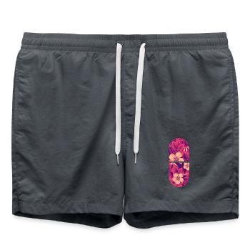 Neon Hibiscus Tropical Flora - Swim Trunks -  - Front