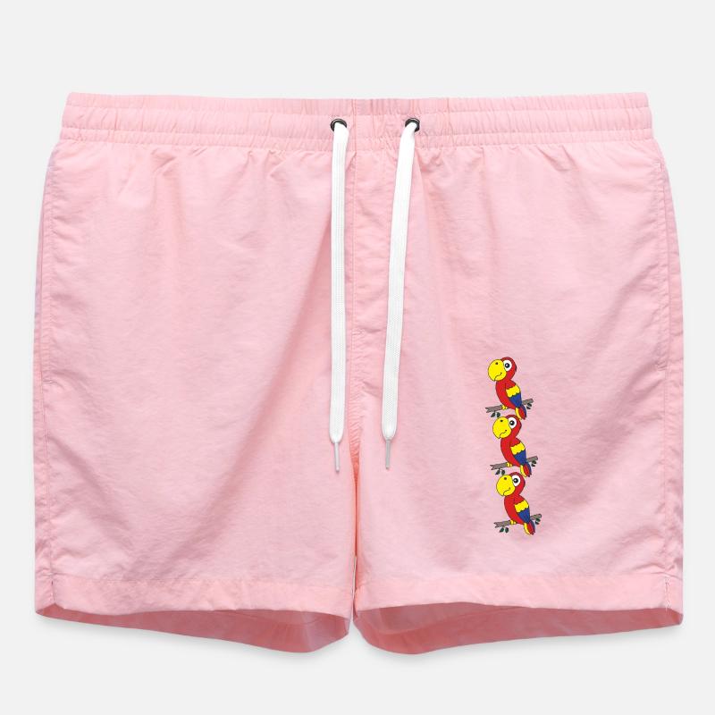 papagei drillinge - Badeshorts - Pink