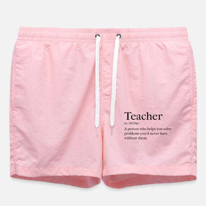 Lehrer - lustiger Spruch - Badeshorts - Pink