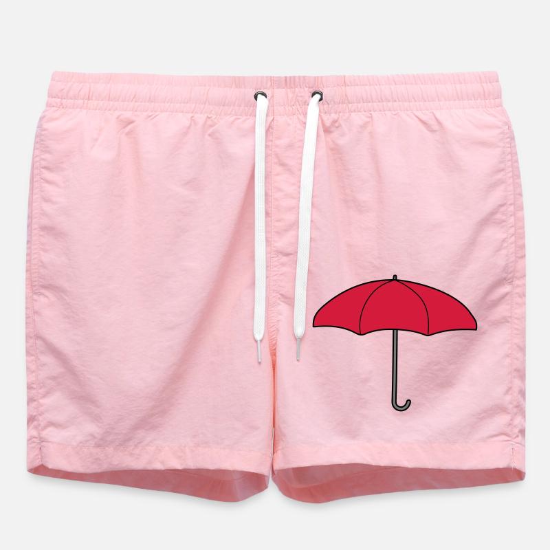 Roter Regenschirm Design - Badeshorts - Pink