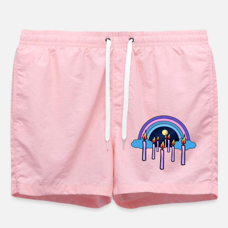Candles Sky Beyond Rainbow Reincarnation - Swim Trunks - pink