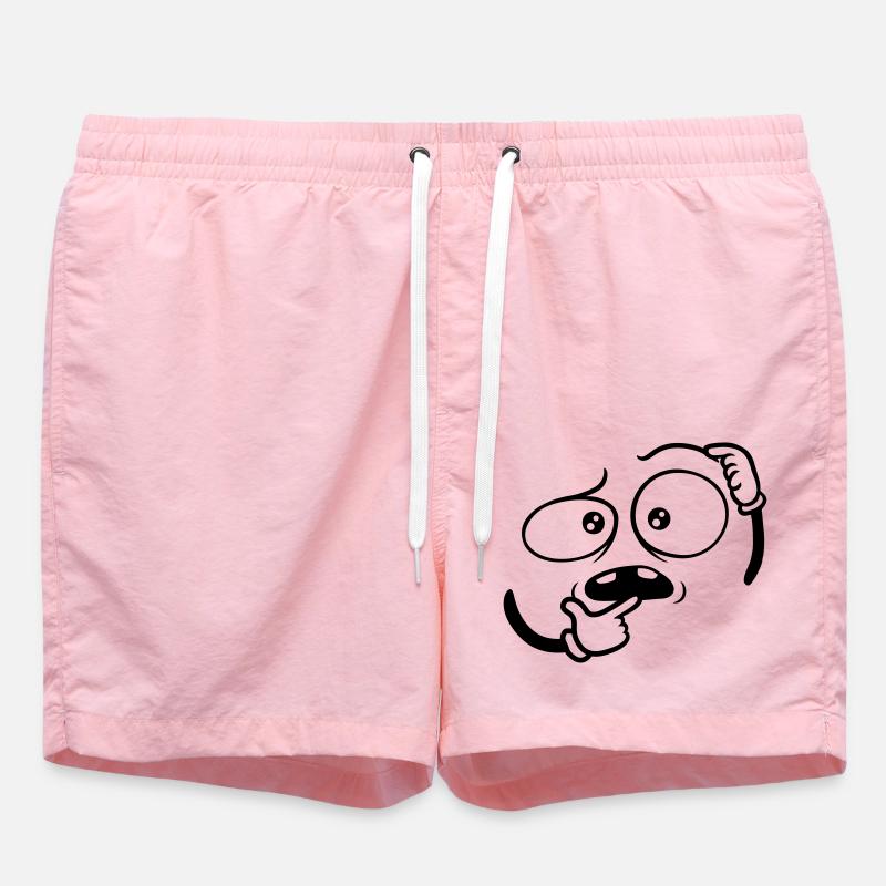 Doubtful Hand Gesture Face - Swim Trunks - pink