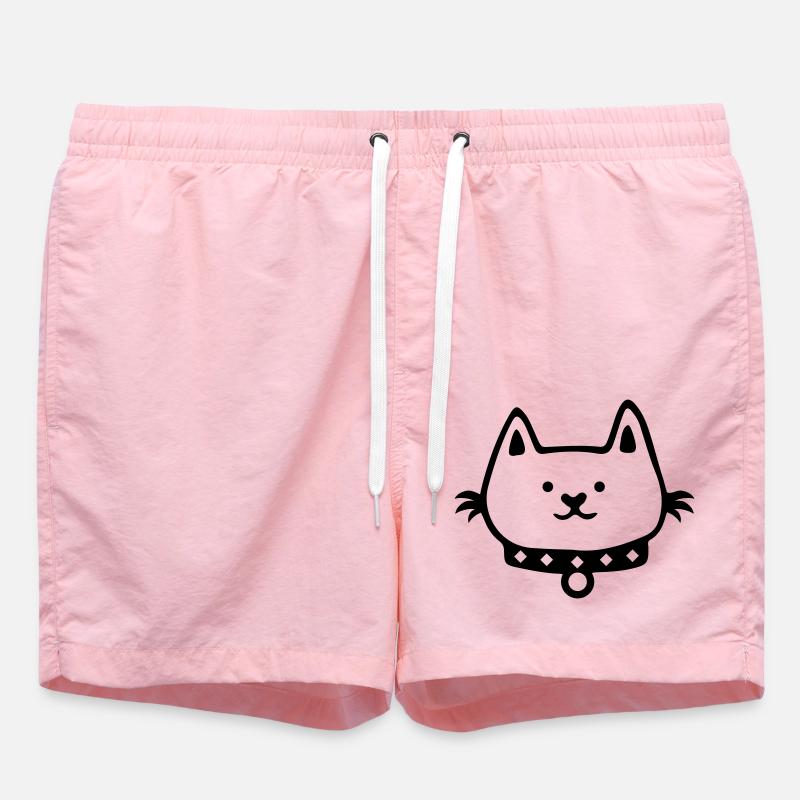 Cat Comic - Swim Trunks - pink