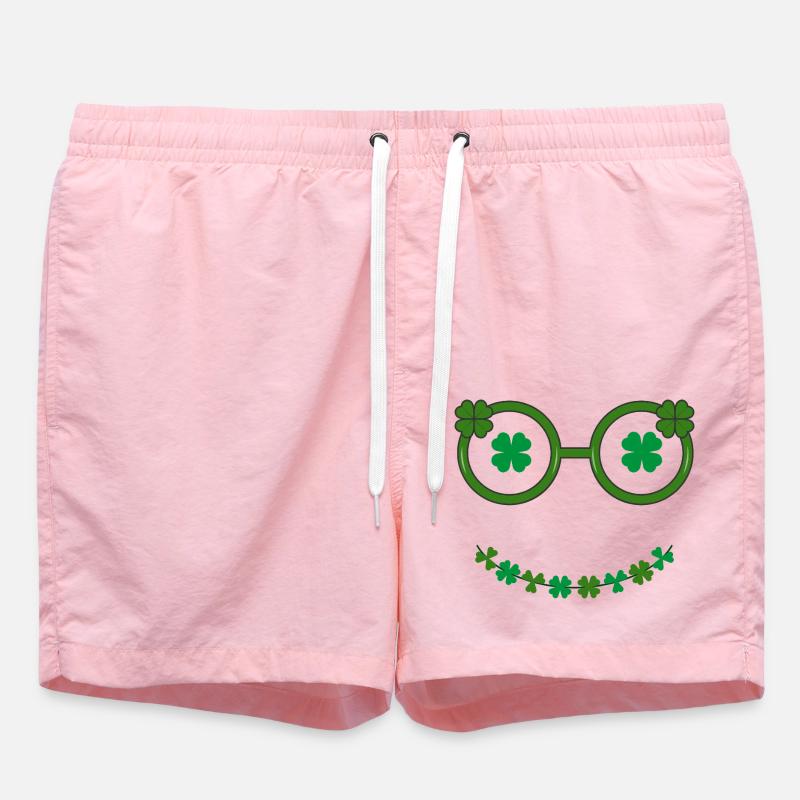 a smilly lucky face - Swim Trunks - pink