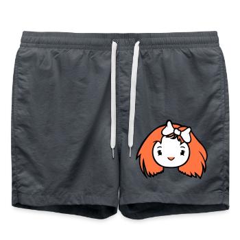Bird Lady Woman Female Pretty Face Bow - Swim Trunks -  - Front